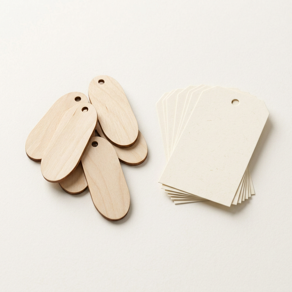 Mini Wooden Herb Tags + Label Cards Set