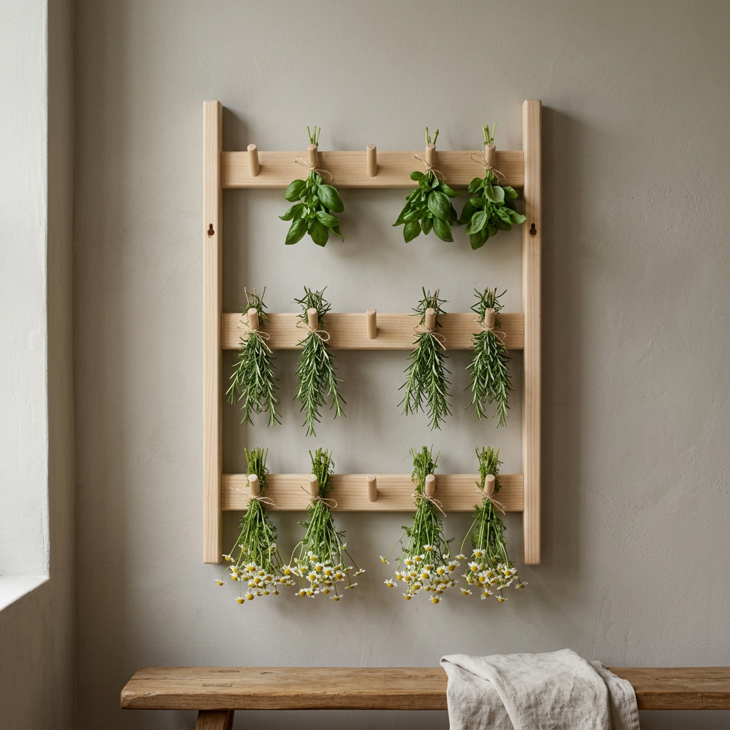 Wall Herb Drying Rack, 3 Tier